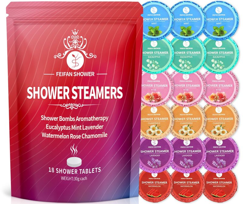 Shower Steamers Aromatherapy 18 Pack, Fathers Day Gift for Dad Husband from Wife Daughter, Gifts for Women Mom, Shower Bombs Natural Organic Essential Oil, Relaxation & Self Care Home SPA