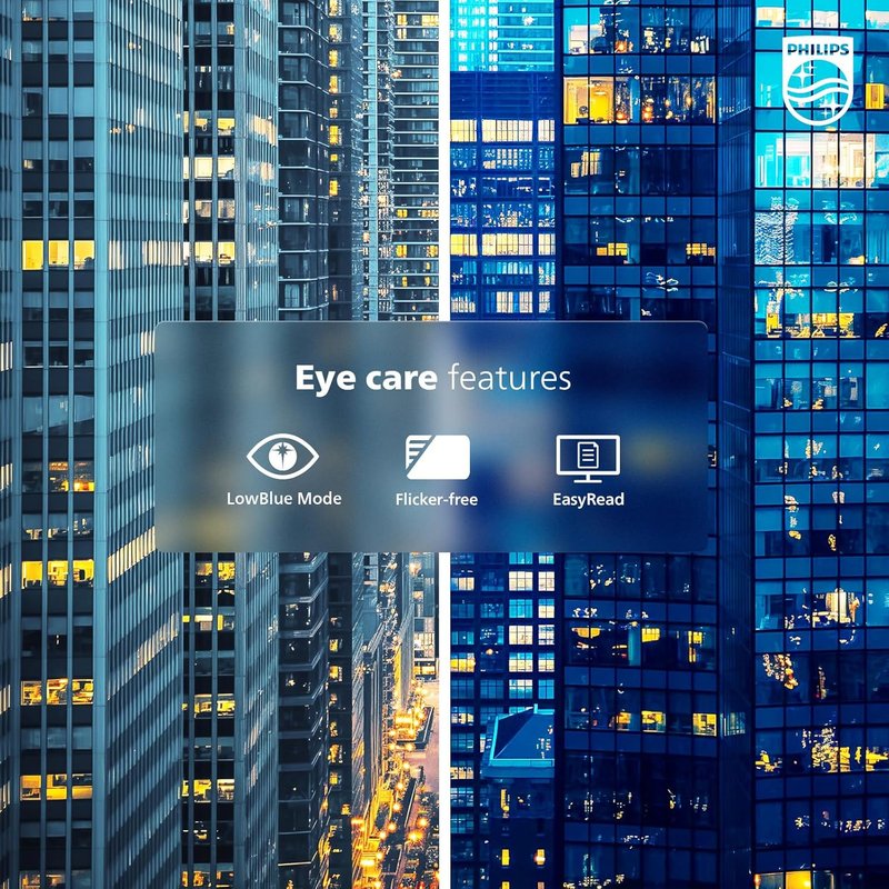 Philips 24-Inch Full HD Computer Monitor - 100Hz, Frameless Design, Eye Care | VESA, HDMI, VGA Ports