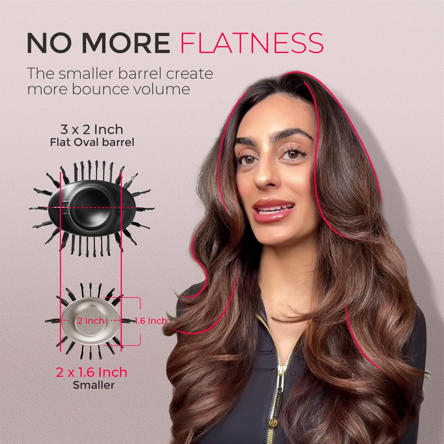 TYMO 2.0 Hair Blow Dryer Brush - Blowout Hot Air Brush, One Step Volumizer, Upgraded 2 Inch Oval Barrel Roller Curling Styler, 3X Faster Drying, 0.6 lb Lightweight, Straightener Curling in One, Gold
