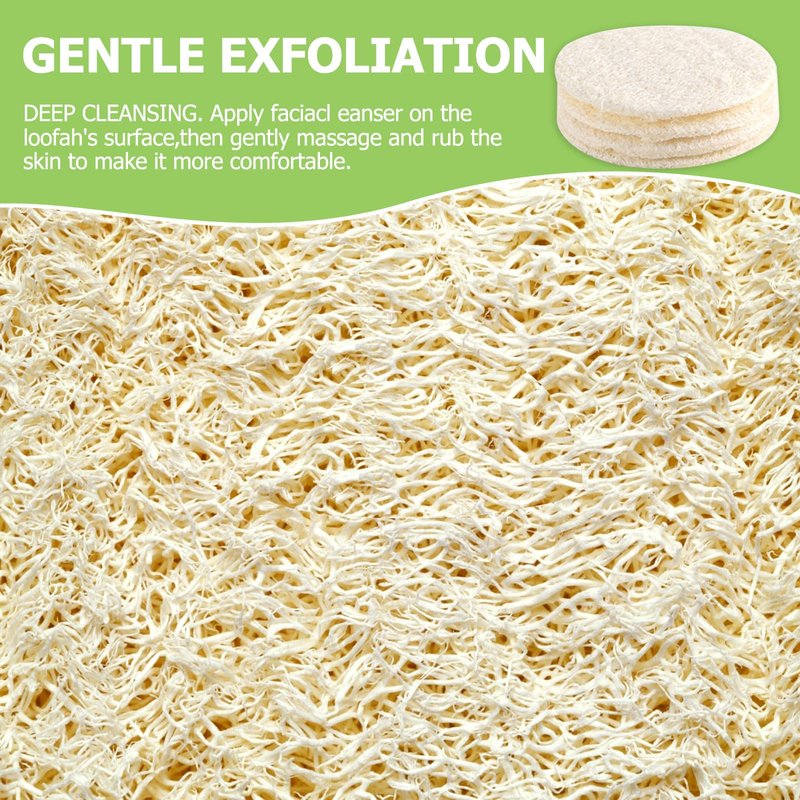 CINDALOG 36 Pack Natural Loofah Sponge Exfoliating Face Pads, Facial Body Scrubbers Pad, When Bath Shower and Spa, Loofa Sponges Brush Scrub, Bulk Loofahs Scrubber, Cleansing Skin for Women and Men