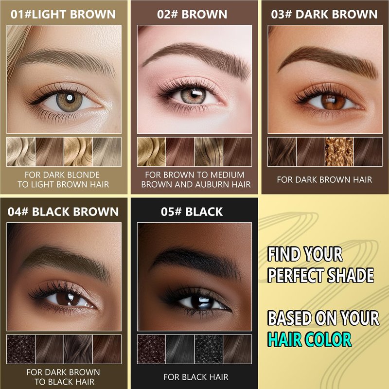 2 in 1 Long-Lasting Eyebrow Pencil and Brow Up-Grade Gel, Light Brown and Brown Shades (3#Dark Brown)