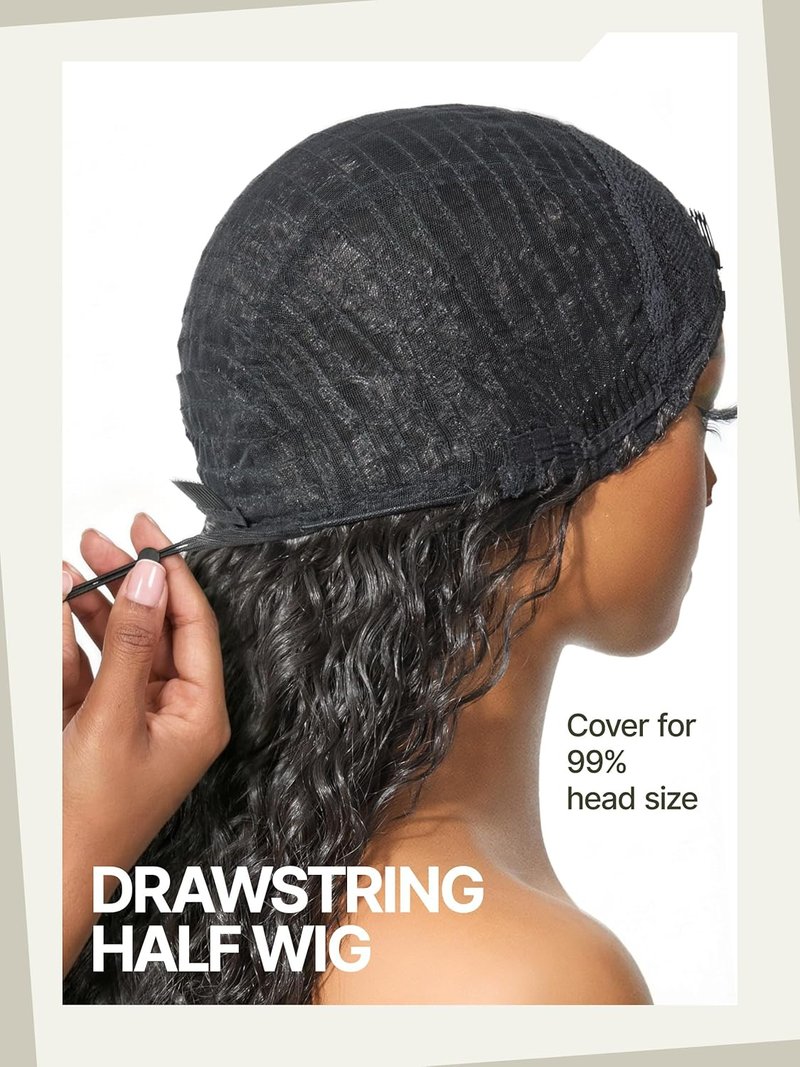 Frodio Curly Half Wig - 26 Inch Veralux™ Fiber Blend Headband Wig | 200% Density Natural Black