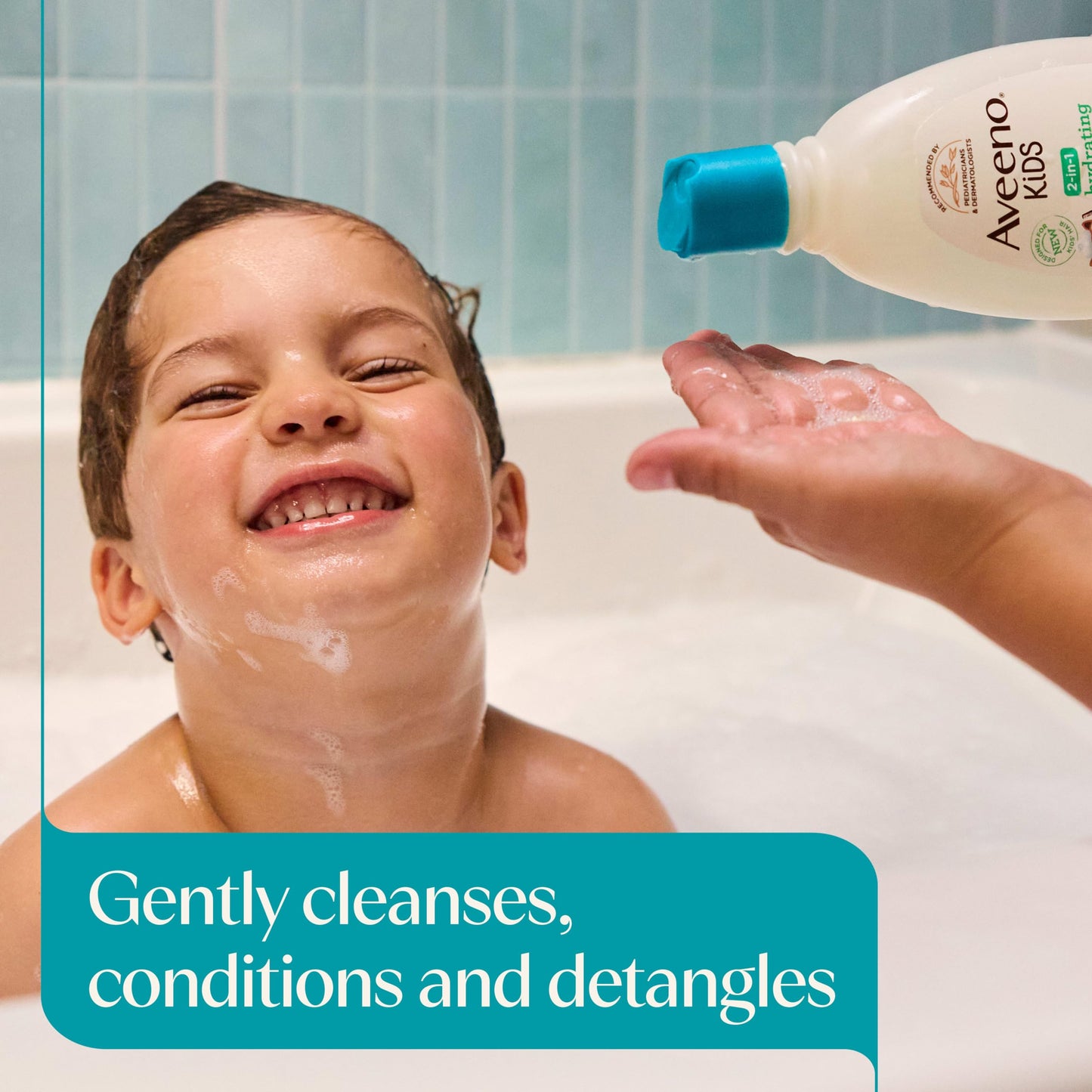 Aveeno Kids Shampoo & Conditioner, Formulated With Oat Extract to Gently Cleanse, Condition & Detangle Kids Hair, For Sensitive Skin and Scalp, Hypoallergenic, 12 Fl Oz