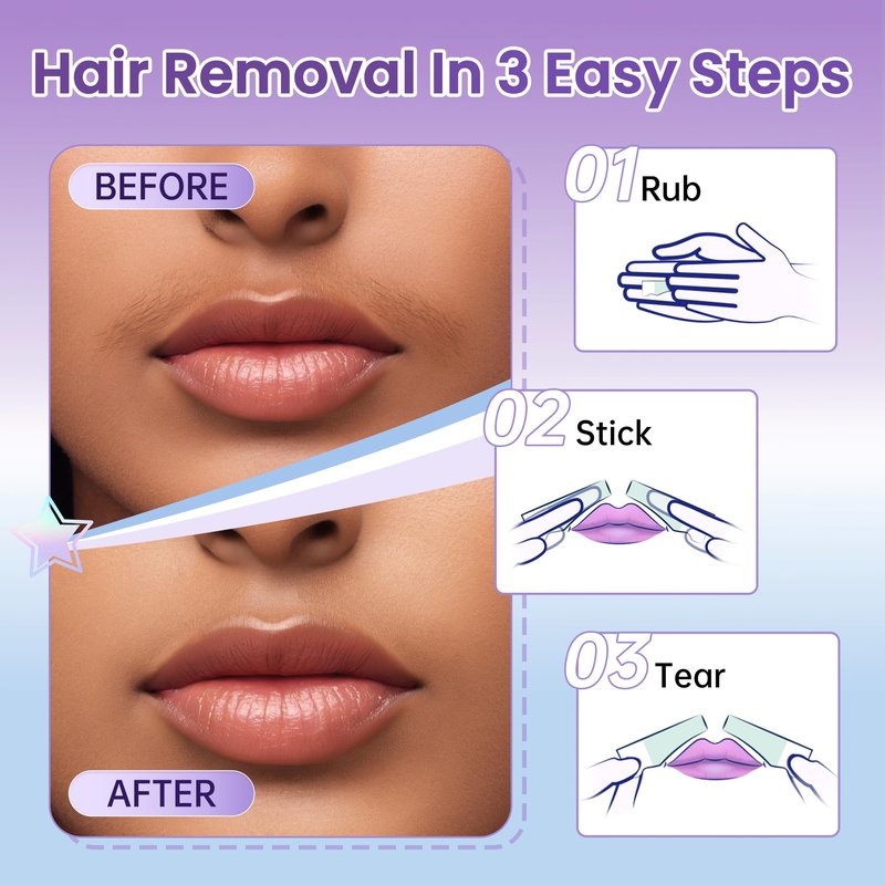 20Pcs Upper Lip Wax Strips, Facial Wax Strips Kit 4 Calming Oil Wipes Working For Upper Lip, Face, Eyebrow, and Chin Mouth waxing Lip upper hair removal Facial Hair Removal for Women LAWINK