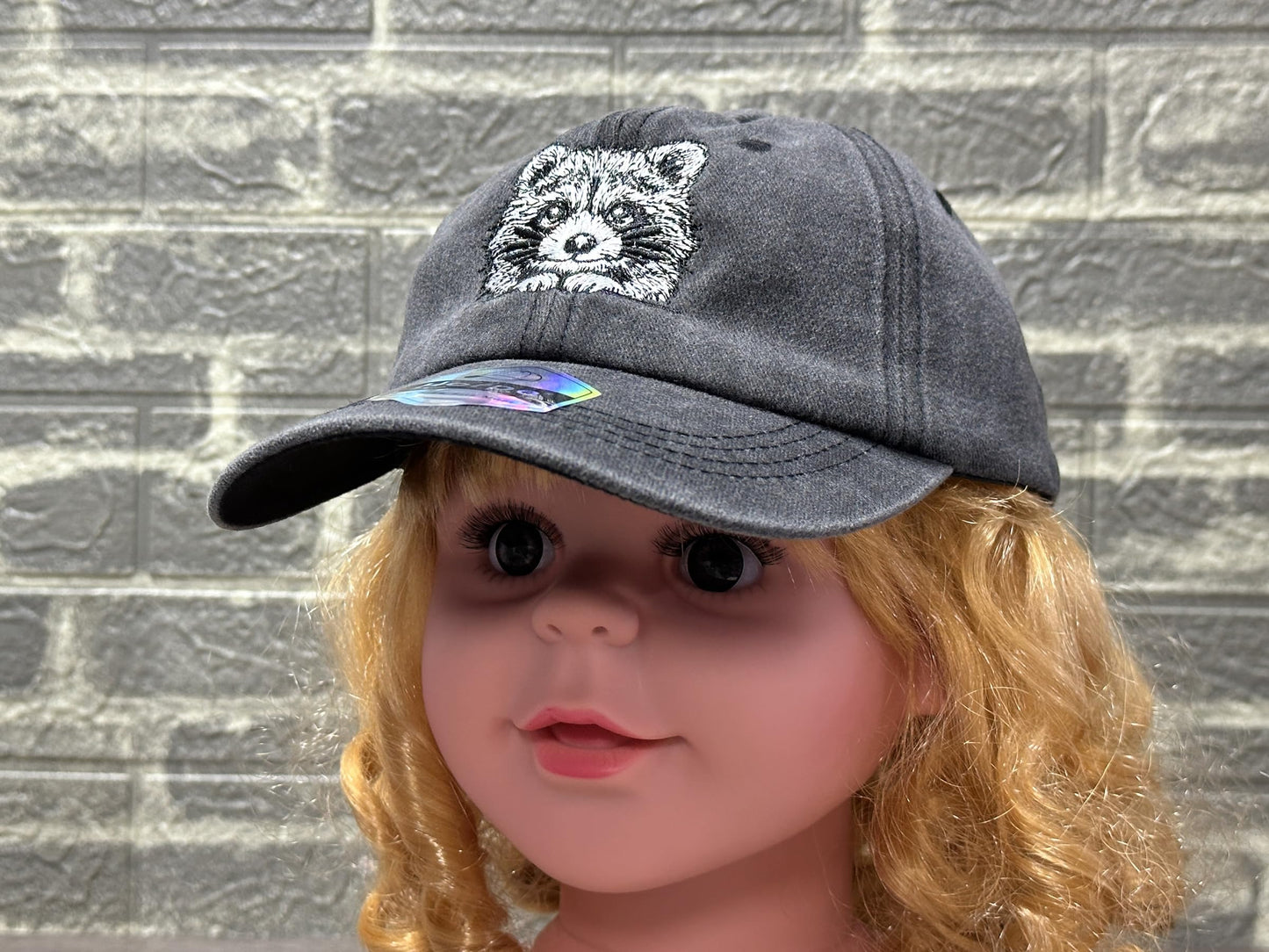 Horpe Raccoon Gifts for Kids, Child Racoon Hat for Forest Animal Party, Embroidered Baseball Cap for Boys and Girls