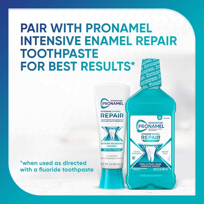 Sensodyne Pronamel Mouthwash - Intensive Enamel Repair, Alcohol-Free, Extra Fresh, 16.9 fl oz (3 Pack)