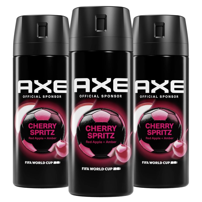 AXE Fine Fragrance Collection Body Spray 3 Count Cherry Spritz 72 Hour Freshness Aluminum Free 2.9 oz