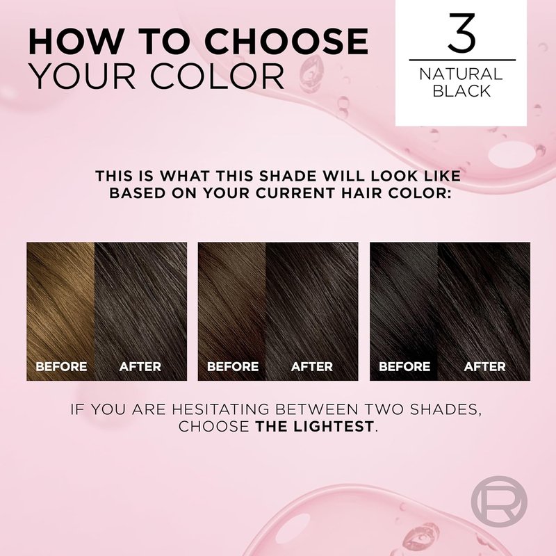 L'Oreal Paris Excellence Crème Hair Dye - Triple Care Formula with Hyaluronic Acid for 100% Gray Coverage - Natural Black, 1 Kit