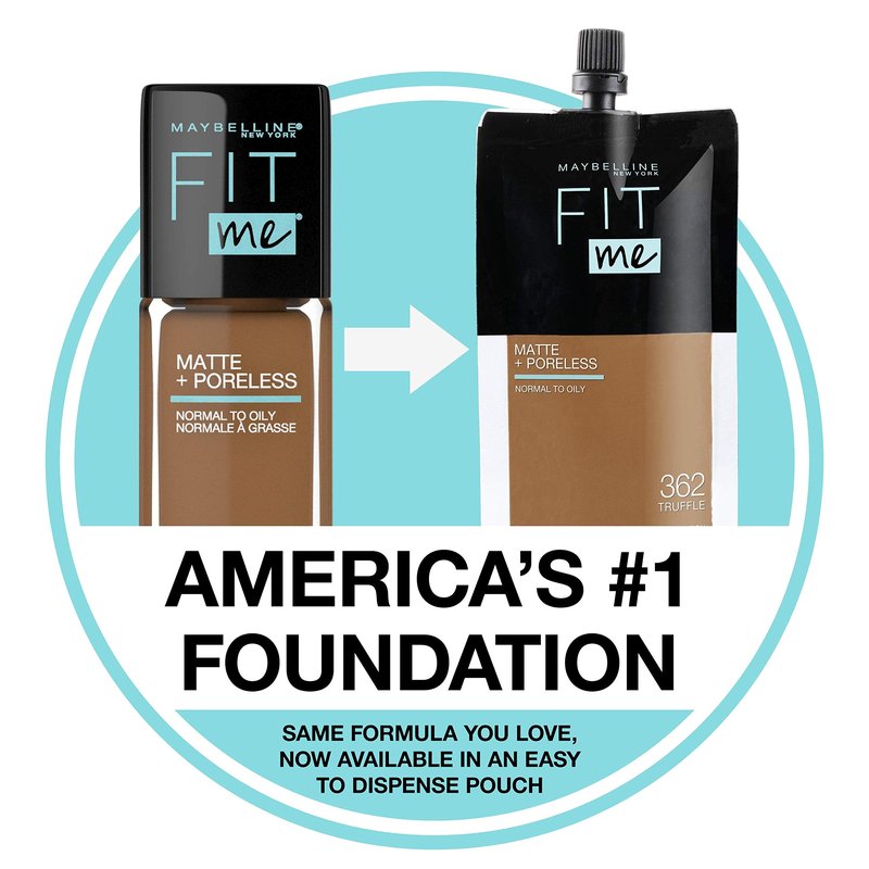 Maybelline New York Fit Me Matte + Poreless Liquid Oil-Free Foundation Makeup, 112 Natural Ivory, 1 Fl Oz x 2 Count