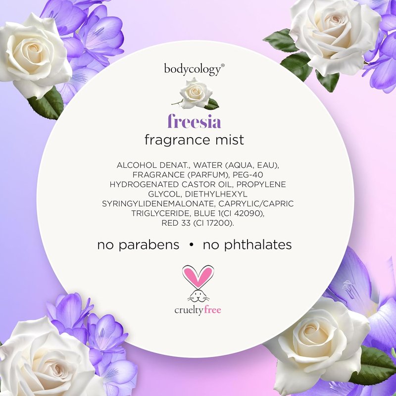 Long-Lasting Freesia Body Mist - Bodycology, 8 Fl Oz | Refreshing Fragrance