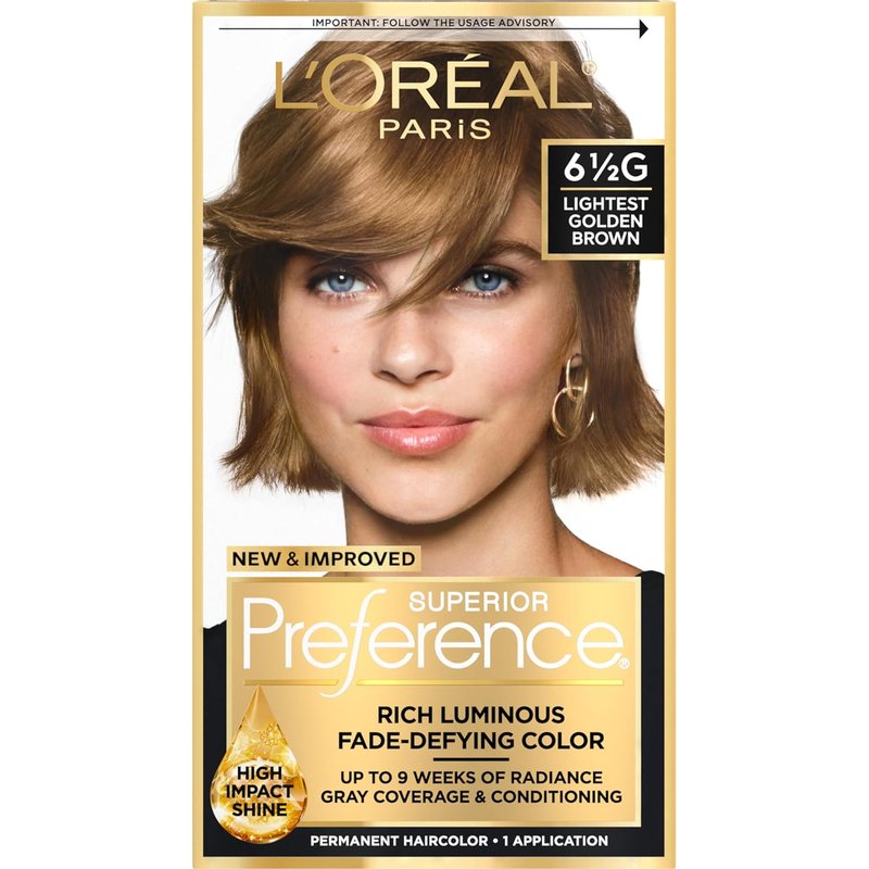 L'Oreal Paris Hair Color - Superior Preference Fade-Defying + Shine, 6.5G Lightest Golden Brown