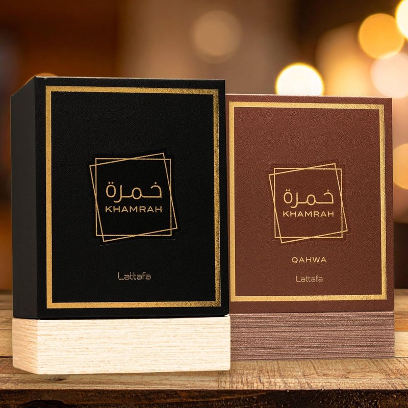 Lattafa Khamrah Eau De Parfum Unisex 3.4 Fl Oz - Long-Lasting Arabic Fragrance | Luxury Gift Set with Spicy, Sweet & Woody Notes