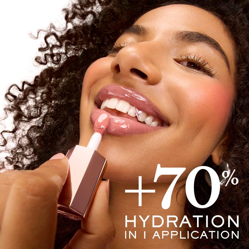 Lancôme Lip Idôle JuicyTreat Oil-in-Gloss -24HR Hydrating Gloss with Squalane for Instant Shine - 33 Idôle Nude