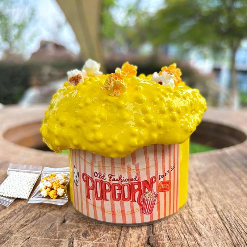 LDJDSDS Yellow Popcorn Foam Slime, Stretchy, Non-Sticky Slime Kit for Kids, Thick and Glossy Textured Slime Birthday Gift & Cute Toy Party Favors for Girls & Boys