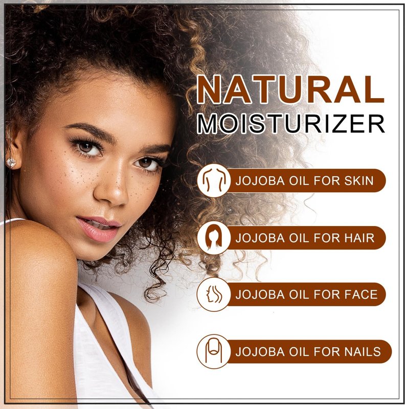 Organic Jojoba Oil - 100% Natural Cold Pressed Moisturizer | 16 fl oz for Hair, Skin & Face