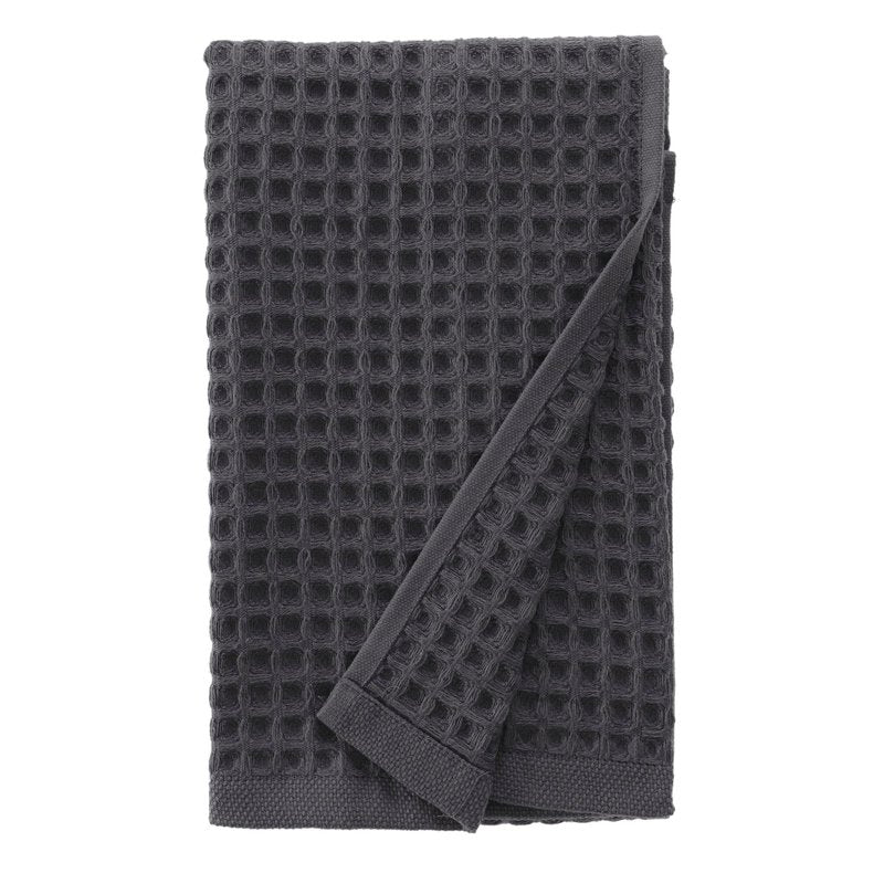 sea me at home Waffle Hand Towel – 100% Turkish Cotton, Quick-Dry, Soft and Absorbent Bathroom Towel (Charcoal)