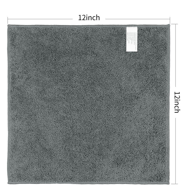 Orighty Washcloths Bulk Towel Sets 50 Pack, Highly Absorbent and Super Soft Microfiber Fingertip Towels, Multi-Purpose Wash Cloths for Bathroom, Hotel, Gym, and SPA, 12x12 Inch, Grey