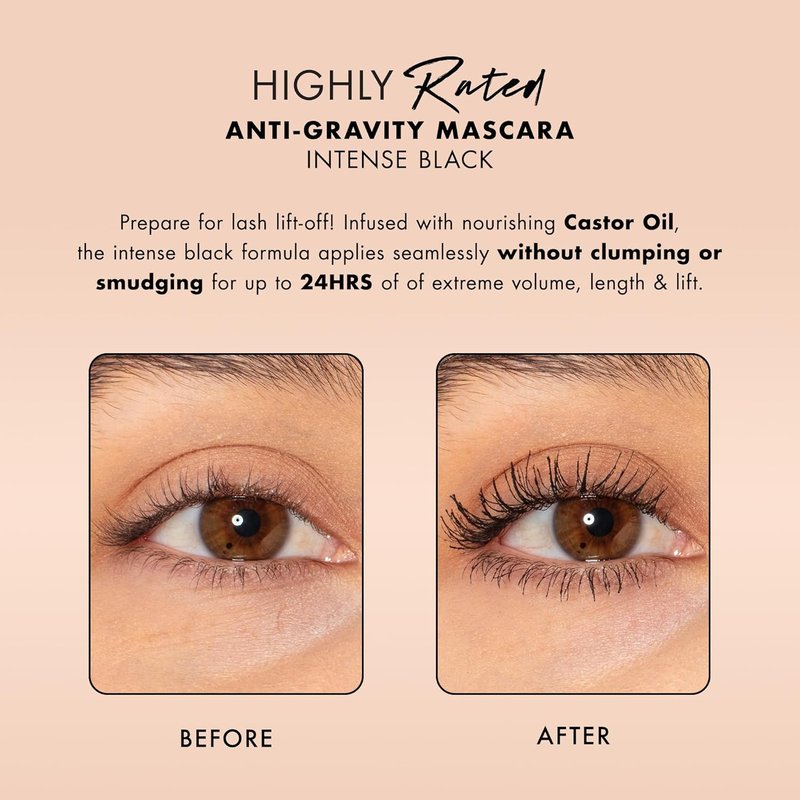 Milani Mascara - Volume & Length Anti-Gravity Black Shade with Castor Oil | Hourglass Wand Design