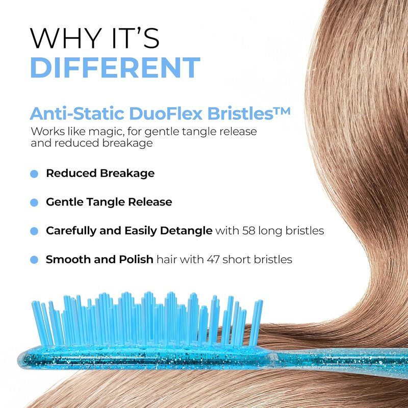 FHI Heat Mini Detangler Brush - Pain-Free Brushing for All Hair Types | Lightweight, Anti-Static Bristles