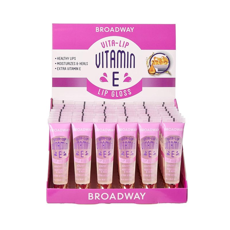 Ruby Kisses Vita-Lip Clear Lip Gloss - Ultra-Hydrating Formula with Vitamin E | 48 Pack, High-Shine Finish