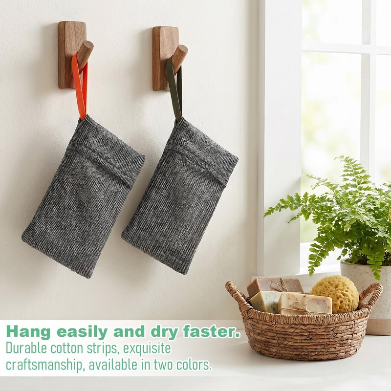 2PCS Bar Soap Pouch, Exfoliating Bath Sponge, Soap Bags, Body Scrubber Shower Sponge Loofah, Lathering Wash Bag for Body Washing, Deep Exfoliating, Travel with Quick-Dry Mesh