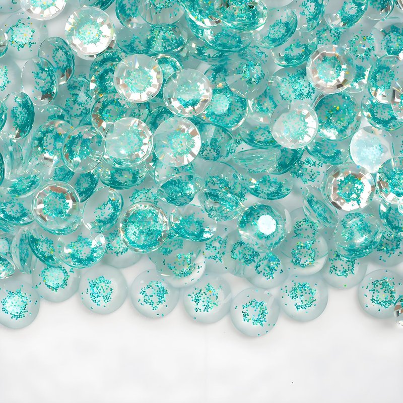 Flatback Rhinestones For Bedazzling Crafting Nails SS10 3mm 4000 Pieces Transparent Resin Rhinestone Round Gems for DIY Bags Clothes Shoes Nail Art Glitter Stone Peacock Blue