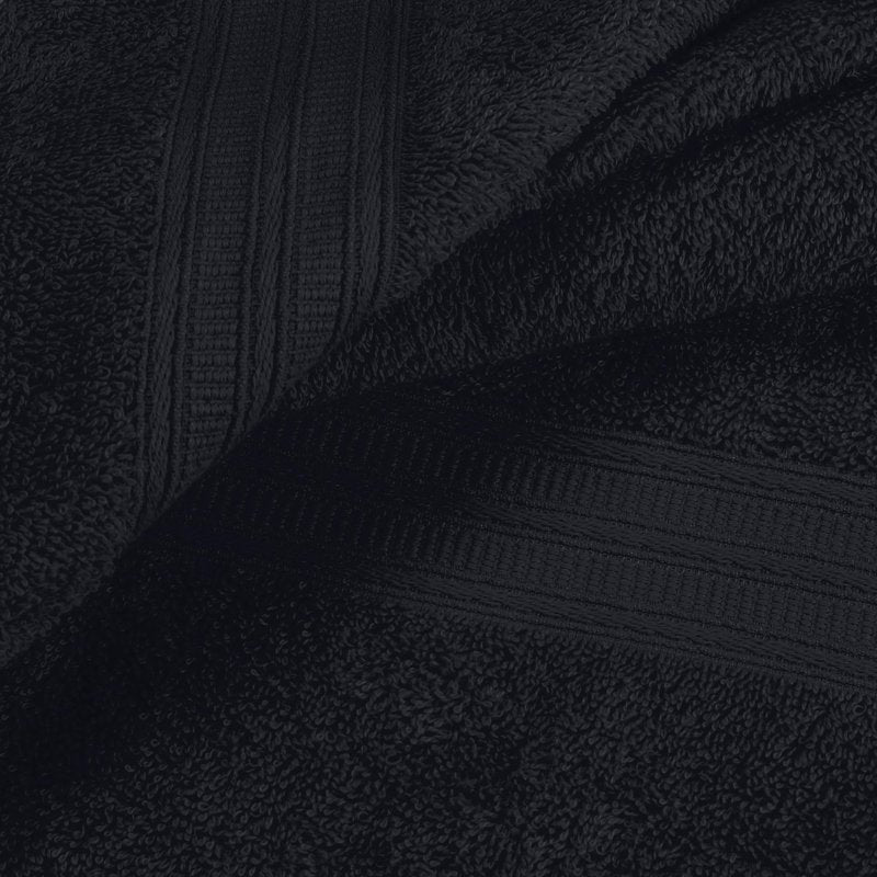 BOUTIQUO Ultra Soft Cotton Washcloths, Contains 12 Piece Face Cloths 12x12 inch, Ideal for Everyday use Face Towels, Compact & Lightweight Multi Purpose Washcloths - Black