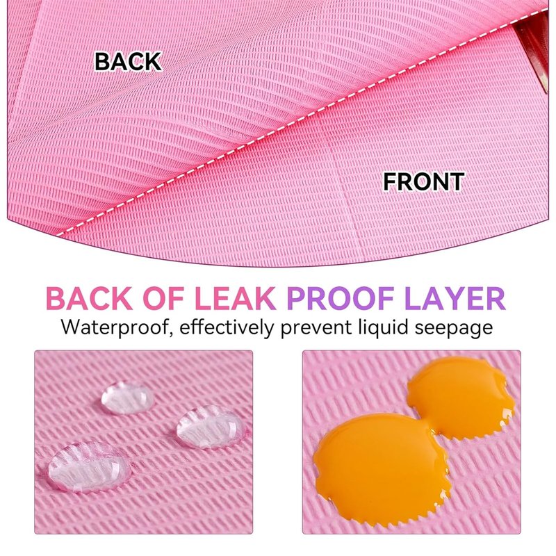 Disposable Nail Mats - 20 Pcs Foldable 3-Ply Waterproof Nail Art Practice Sheets | Pink Clean Pads for Salon Use
