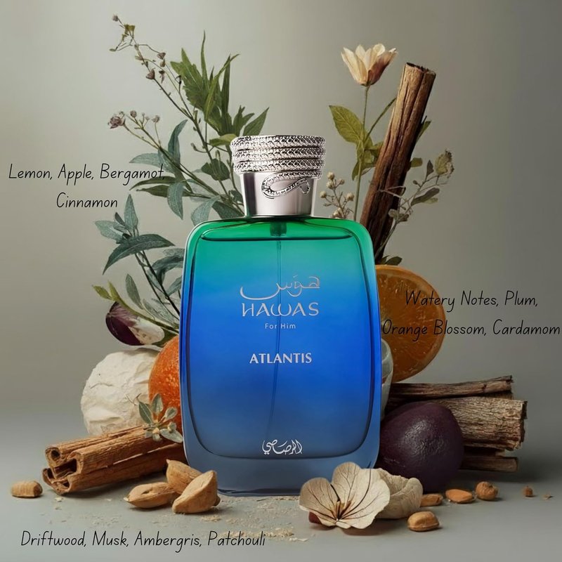 Rasasi Hawas Atlantis Eau de Parfum for Men - Fresh & Modern Fragrance | 100ml (3.4 oz) Spray