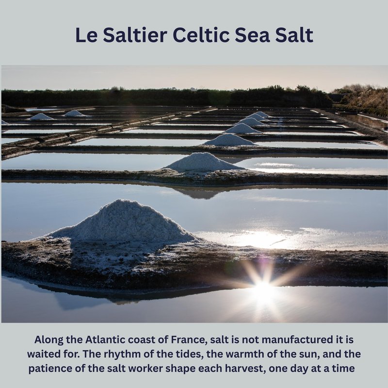 LE SALTIER Organic Coarse Grey Celtic Sea Salt, Mineral-Rich Unrefined French Sea Salt, Traditionally Hand Harvested in Brittany, Kosher, (500g/1.1lb)