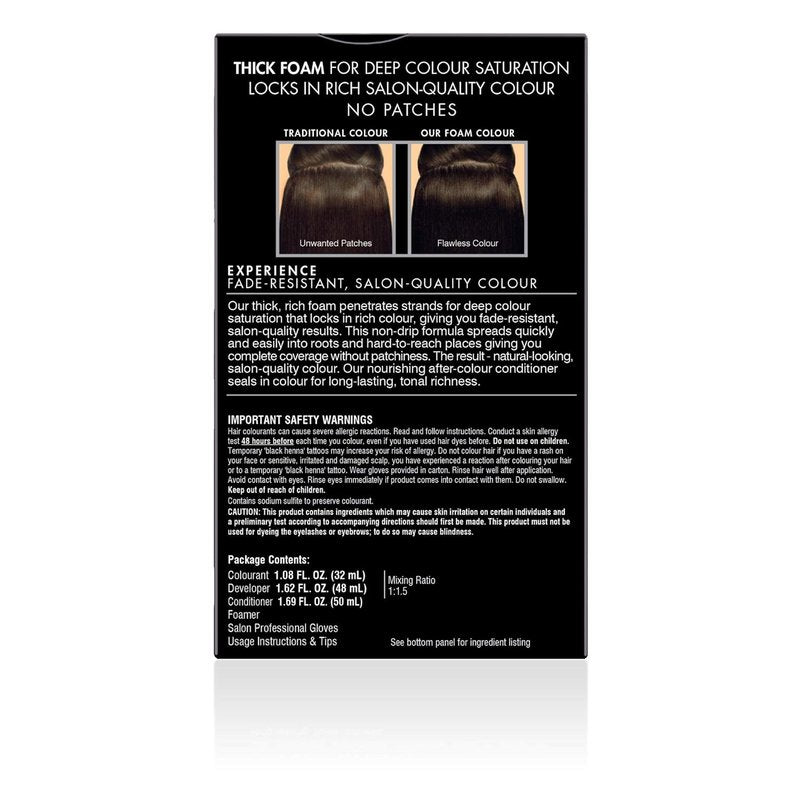 John Frieda Precision Foam Colour - Dark Cool Espresso Brown Hair Dye Kit | Full Coverage & Anti-Fade Gray Coverage