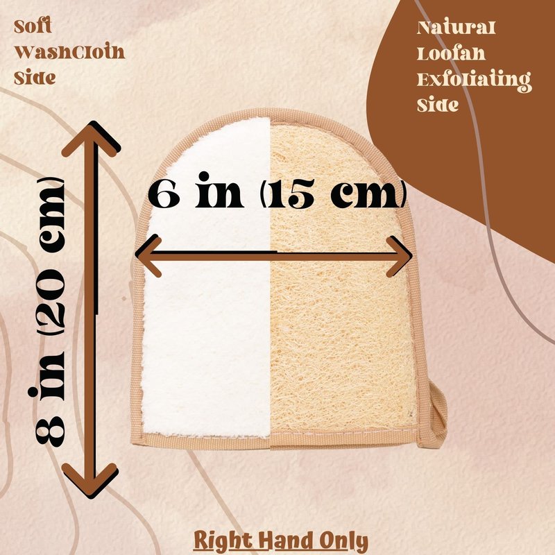 2 Exfoliating Loofah Body Scrubber Pads Bath Sponge, All-Natural Egyptian Bath & Shower Exfoliating washcloth and Loofa Natural Sponge for Face, Back & Body, Eco Friendly and Biodegradable Loufa.