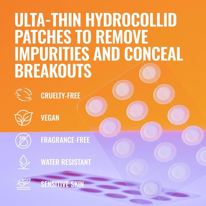 Good Molecules Pimple Patches - Ultra-Thin Hydrocolloid Acne Treatment | 60 Pack, Invisible Under Makeup