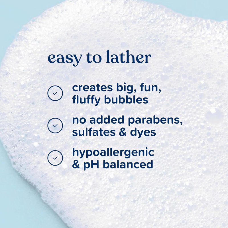 Johnson's Baby Fluffy Bubbles Bubble Bath, No More Tears, Gently Cleanses Delicate Skin Without Feeling Dry, Hypoallergenic, No Added Parabens, Sulfates & Dyes, 13.6 fl. oz