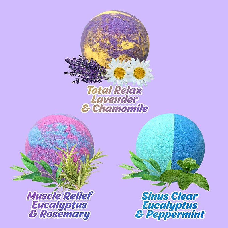 Aromatherapy Bath Bombs Set for Women & Men! Healing Essential Oil Bath Bombs Gift Box with 18 Large Natural Moisturizing Bath Bombs. Bulk Wrapped Bath Bombs Gift Set for Dry Skin
