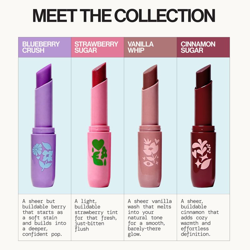 Pacifica Blueberry Crush Lip Buttercream, Tinted Lip Balm, Vegan and Cruelty Free, Rich Cushion Texture Melts Into Lips, Lasting Hydration and Soft Shine, Buildable Mineral Tint