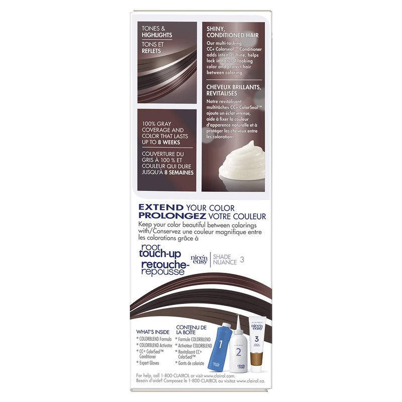 Clairol Nice'n Easy Liquid Permanent Hair Dye, 2 Black Hair Color, Pack of 3