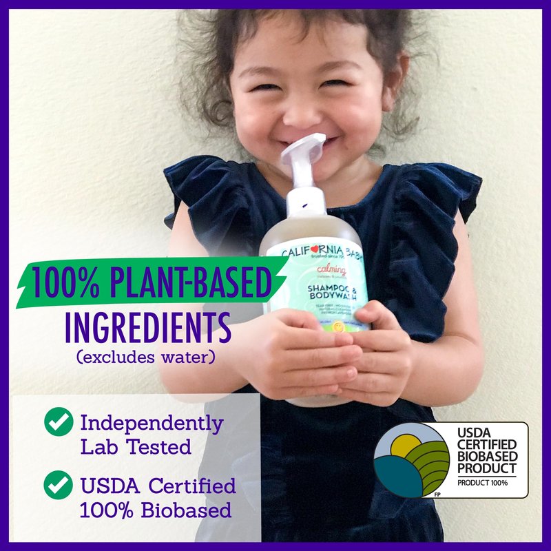California Baby Calming Baby Shampoo + Baby Wash | 100% Plant-Based | Lavender Body Wash For Sensitive Skin | Hypoallergenic | 562 mL / 19 oz (2-Pack)