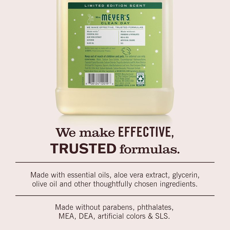 Mrs. Meyer's Clean Day Hand Soap Refill - Iowa Pine Scent | 33 Fl Oz Bottle for Gentle Cleaning