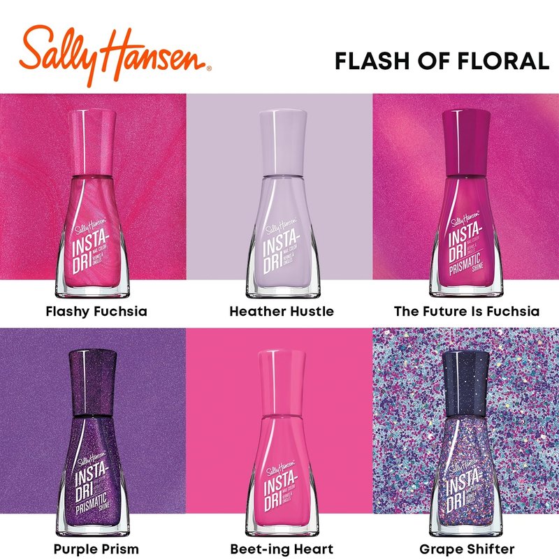 Sally Hansen Insta-Dri Nail Polish | Quick Dry, Long Lasting, Streak-Free Shine | Opaque, Glossy | Opaque, Glossy | 281 Beet-ing Heart | Bright Pink Nail Color