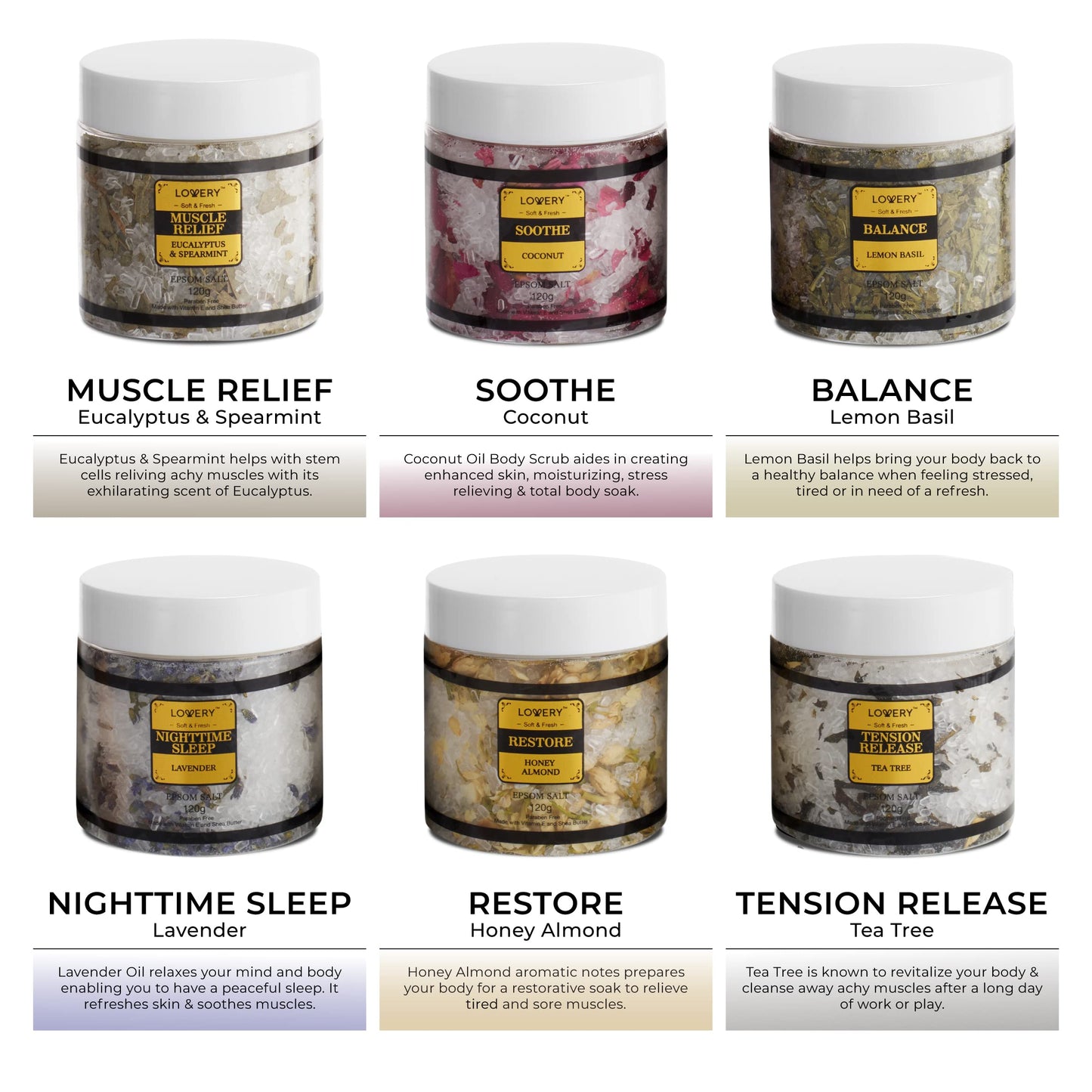 Gifts for Women Who Have Everything Spa Gift Basket, Epsom Bath Salts Gift Basket Set, Self Care Salt W/Essential Oil, Gifts for Mom, Her, Lavender, Eucalyptus, Lemon, Coconut, Tea Tree, Honey Almond