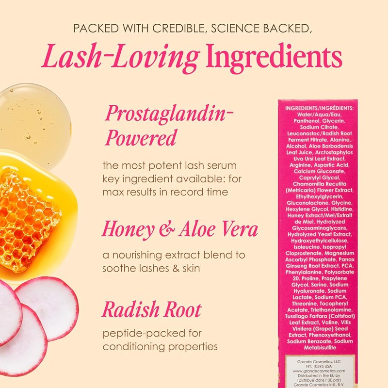 Grande Cosmetics GrandeLASH-MD Lash Enhancing Serum - Peptide & Vitamin Infused for Longer, Thicker Lashes | Ophthalmologist Tested