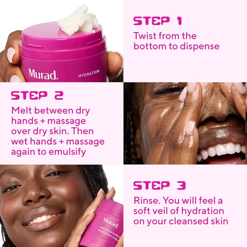 Murad Lipid-Enriched Double Cleansing Balm - Hydrating Balm-to-Oil Makeup Remover | 1.7 Fl Oz