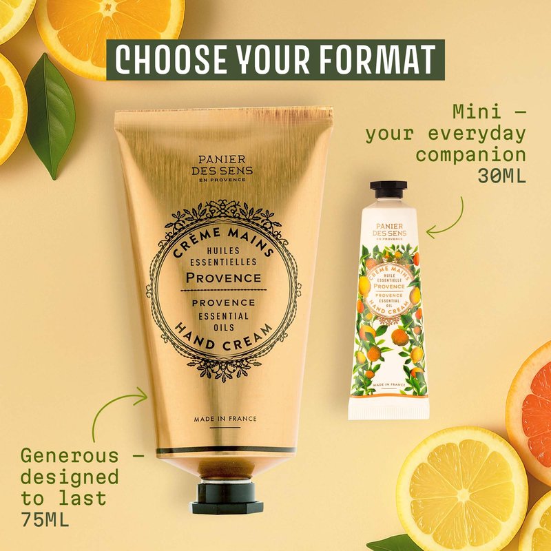 Panier des Sens – Provence Citrus Hand Cream – Moisturizing Hand Lotion for Dry Skin – Premium French Hand Cream, Softening Care for Women, 97% Natural Ingredients, 2.5 Fl Oz