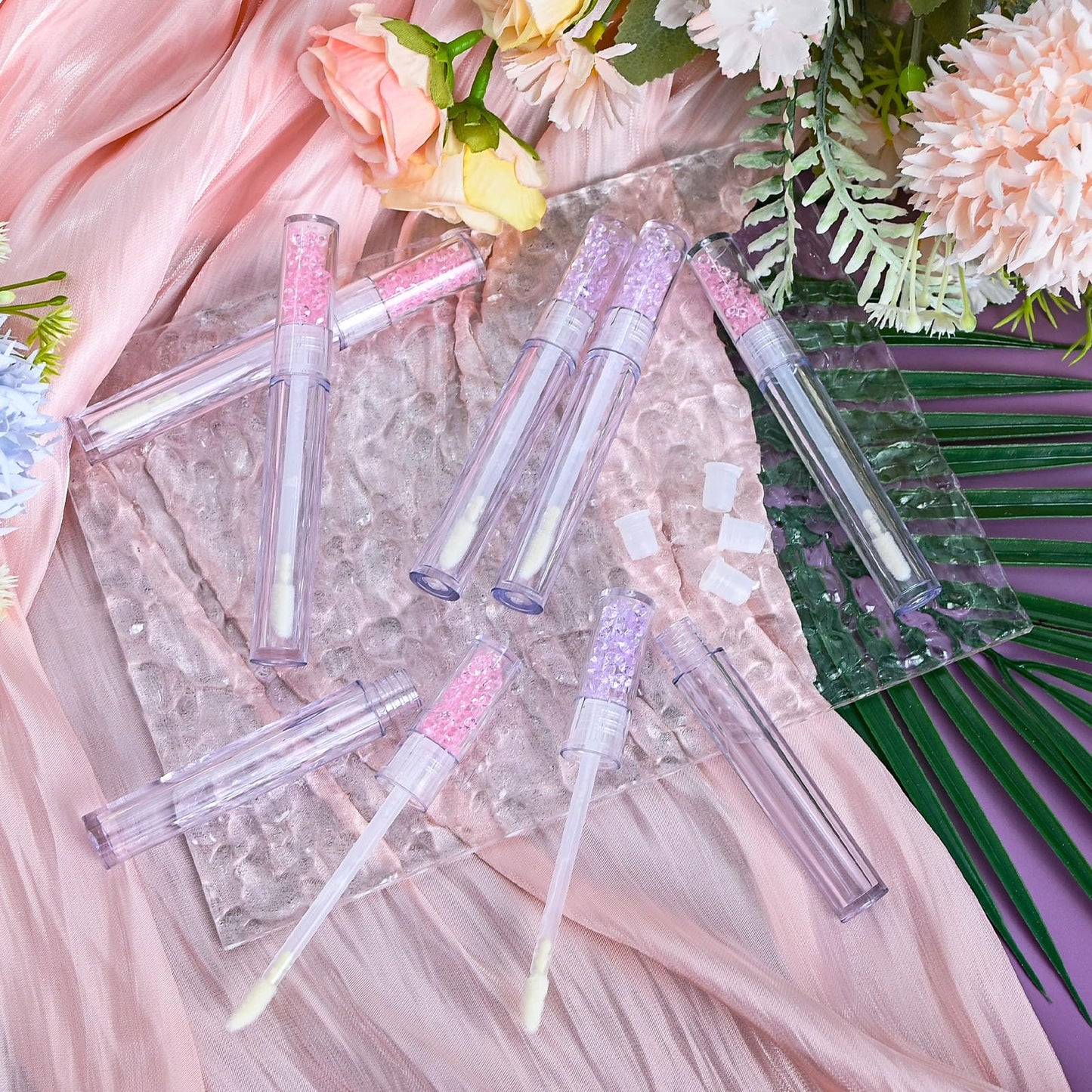 TSVATE Empty Lip Gloss Tubes,10PCS Lip Gloss Tubes 3ml Diamond Lip Gloss Tubes Empty Lip Gloss Making Supplies for DIY Beginner Makeup & Travel, Lip Gloss Containers Empty Lip Gloss Bottles