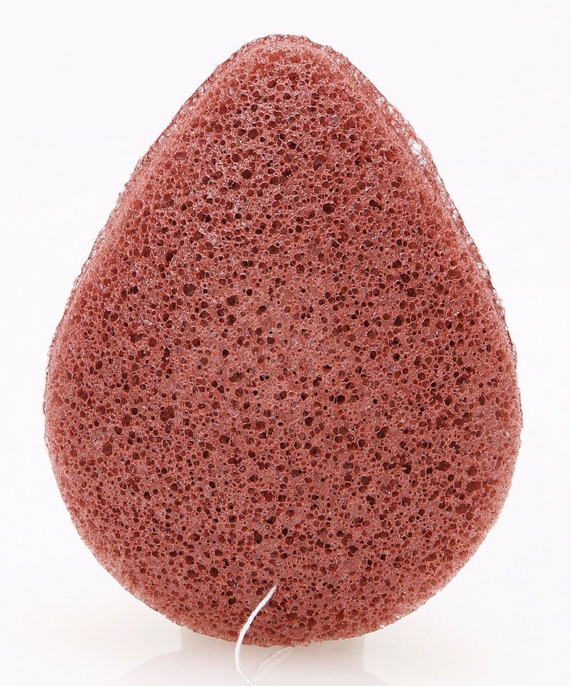 MY Konjac Sponge All Natural Korean Fiber French Red Clay Facial Sponge. Excellent for Dry or Mature Skin. Halal, Leaping Bunny Cruelty Free and the Vegan Society Certified