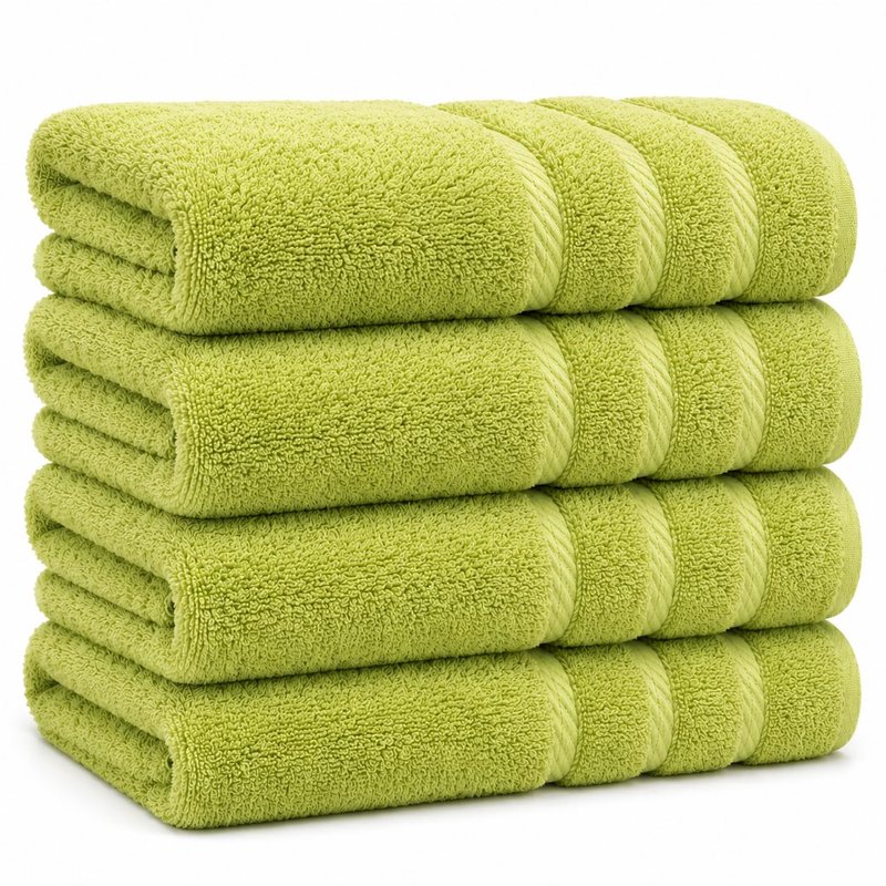 Bath Towels 27x54 – Pack of 4 | Soft & Quick-Dry | Highly Absorbent 100% Ring Spun Cotton Towels for Bathroom, Spa, Home & Hotel Use (Green)