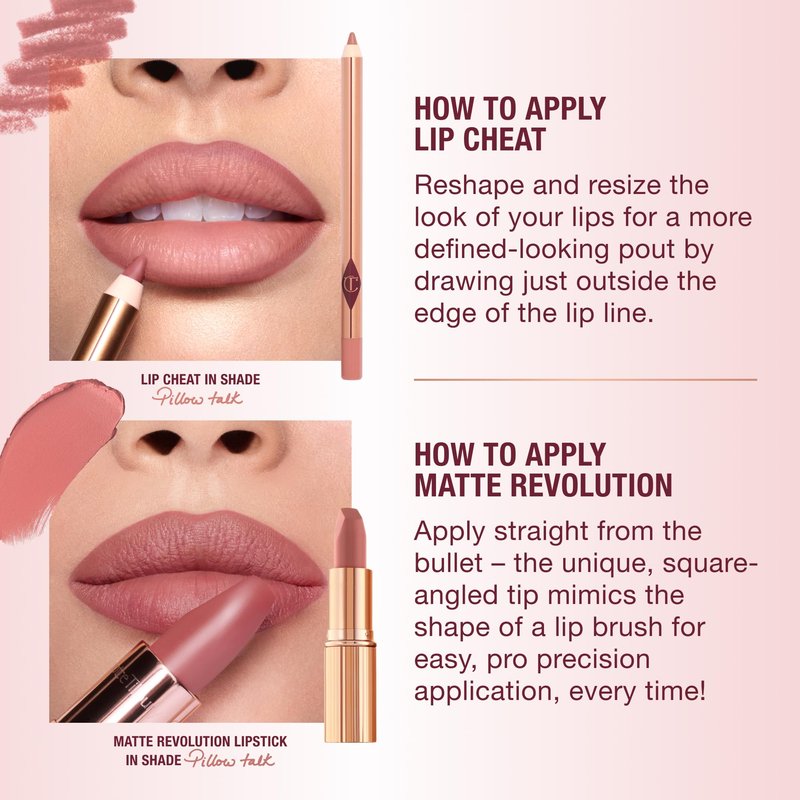 Charlotte Tilbury Lip Cheat Lip Liner Pencil - Gives Lips a Fuller-Looking, Defined Pout - Enriched with Jojoba Oil & Hyaluronic Acid - Waterproof, Smudge-Proof & Transfer-Proof - Iconic Nude