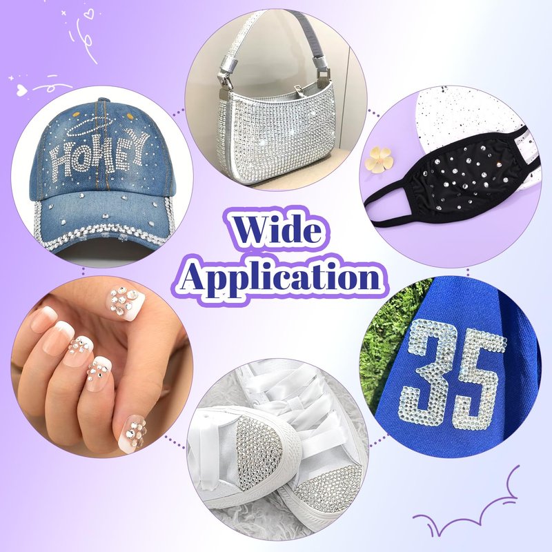 8000Pcs Hotfix Rhinestones for Clothing, Clear SS10 Iron On Flatback Glass Gems, Bedazzler Crystals Rhinestones for Crafting Clothes Hats Shoes Fabric Bedazzling Decor Nail Art