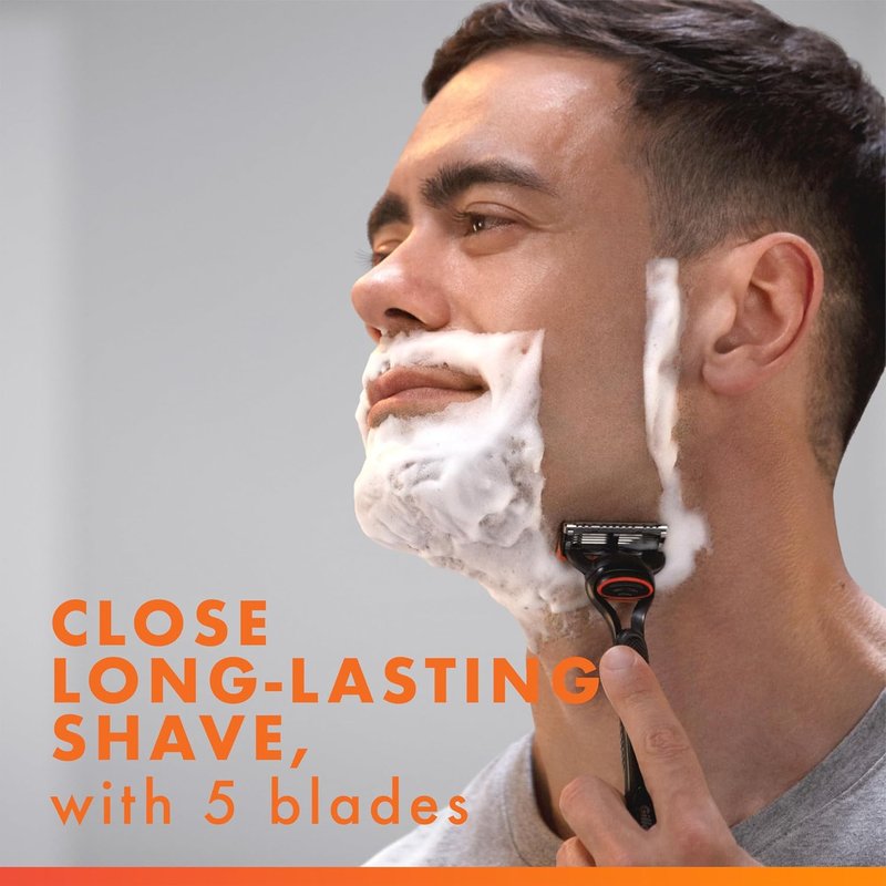 Gillette Fusion5 Razors - Comfortable Shaving with Lubrastrip - Includes 1 Razor & 4 Blade Refills